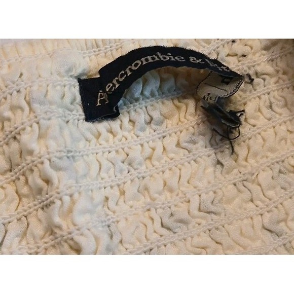 Abercrombie and Fitch Floral Ruffle Romper White Blue Cottagecore Summer - Picture 8 of 12